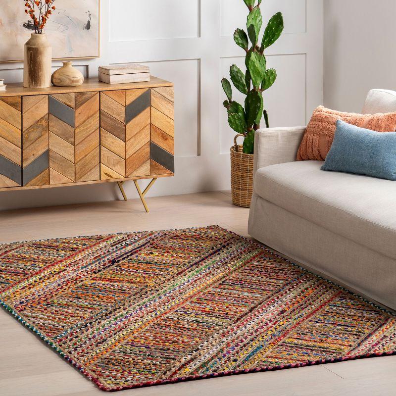 Nuloom Emsley Bold Striped Cotton and Jute Blend Indoor Area Rug