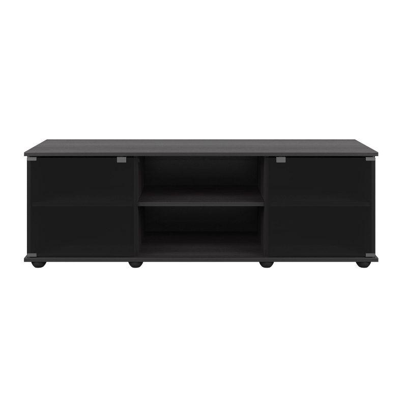 Flat Panel TV Stand for TVs up to 64" Ravenwood Black - CorLiving: Mid-Century Modern, Adjustable Shelves, Cable Management