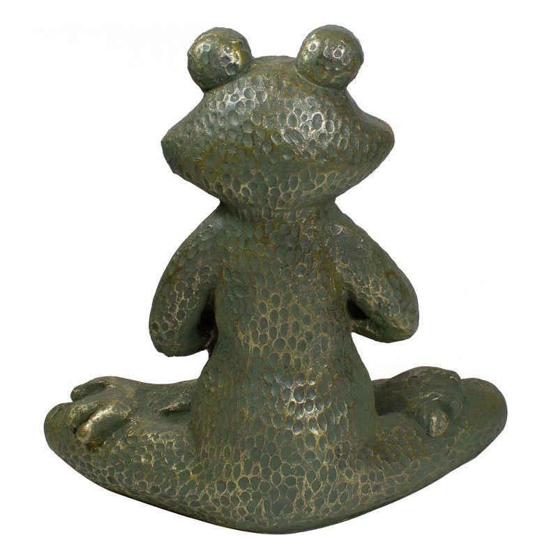 Northlight Seasonal 14" Gold Verdigris Yoga Frog Outdoor Garden Statue
