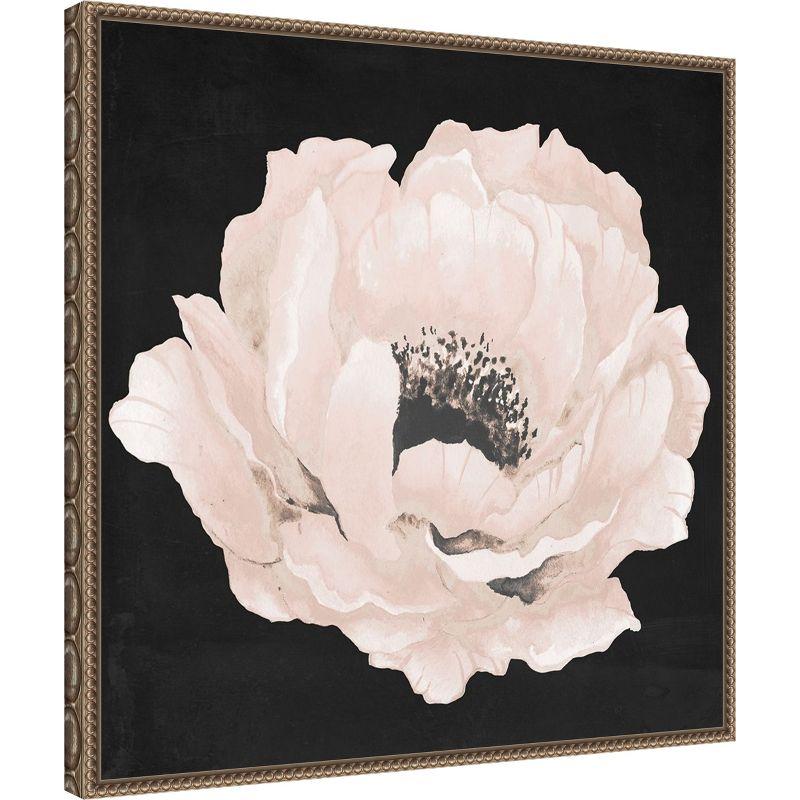 Amanti Art Pink Flower on Black II by Elizabeth Medley Canvas Wall Art Print Framed 22 x 22-in.