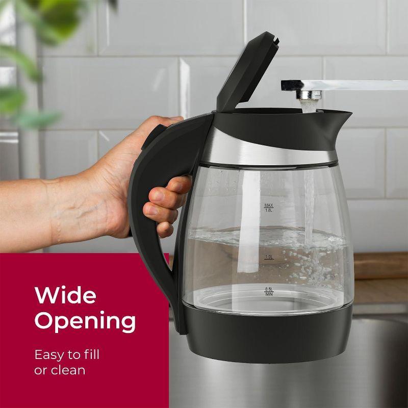 MuellerLiving Mueller Living Electric Kettle, Electric Tea Kettle for Boiling Water, 1500W SpeedBoil Teach Automatic Shutoff, 1.8L Cordless with LED Light, Borosilicate Glass Tea Kettle Pot Water Heater, BPA Free