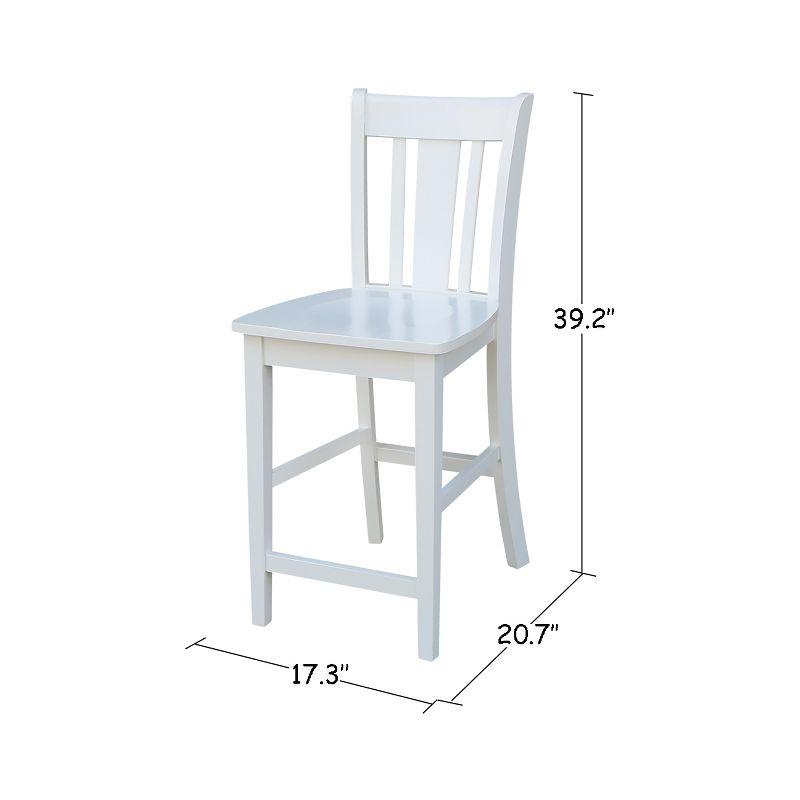 24" San Remo Counter Height Barstool Off White - International Concepts: Solid Wood, Slat Back