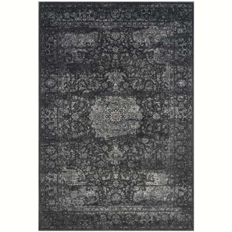 Carnegie CNG631 Power Loomed Area Rug - Dark Grey/Cream - 6'7"x9'2" - Safavieh.