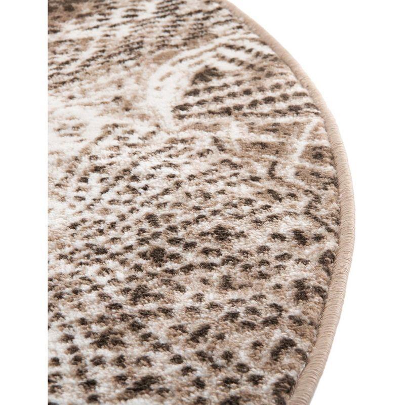 Unique Loom 5' 3 x 5' 3 Sofia  Albert Brown Round Area Rug