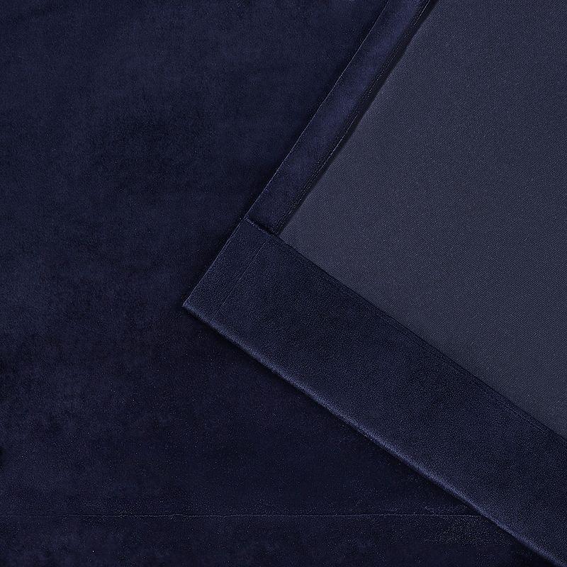 Set of 2 84"x54" Velvet Heavyweight Grommet Top Window Curtain Panel Navy Blue - Exclusive Home: Light Filtering Drapes