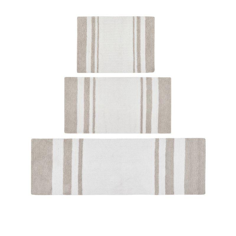 24"x72" Spa Cotton Reversible Bath Rug Taupe Brown: Madison Park, Tufted, Machine Washable, OEKO-TEX Certified