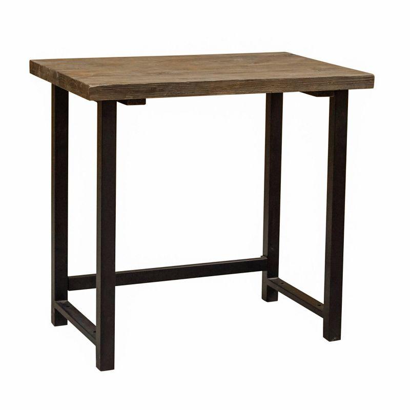 Compact Rustic Industrial Black and Wood Desk