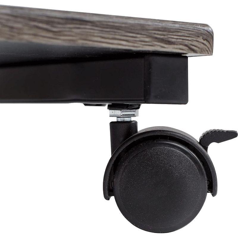 Seville Classics C Shaped End Table TV Tray on Wheels