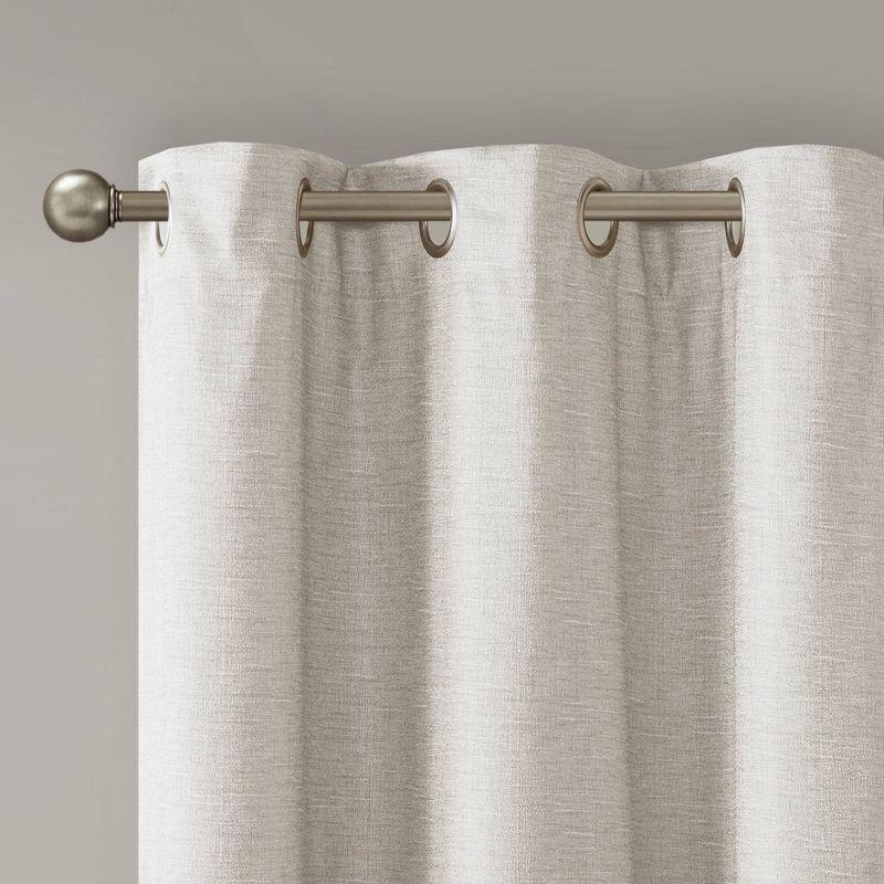 Ivory Faux Silk Blackout Grommet Window Curtains, 84"