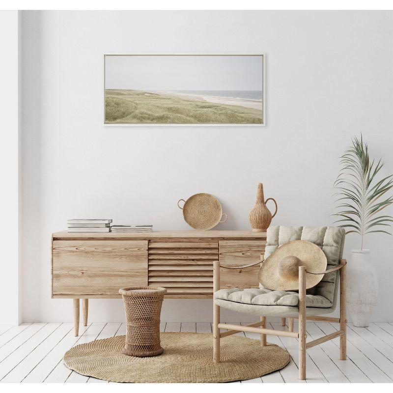 18" x 40" Sylvie Serene Coastal Landscape Framed Canvas by Creative Bunch - Kate & Laurel: Beach Scene Wall Decor, Nautical Art