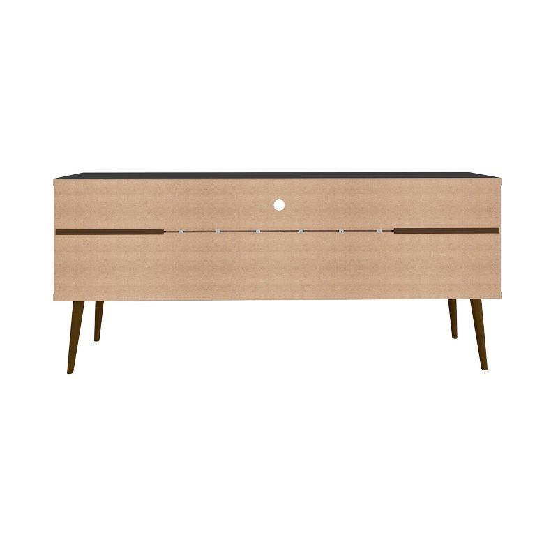 Bradley TV Stand for TVs up to 60" Black - Manhattan Comfort: Modern Entertainment Center with Open Shelves