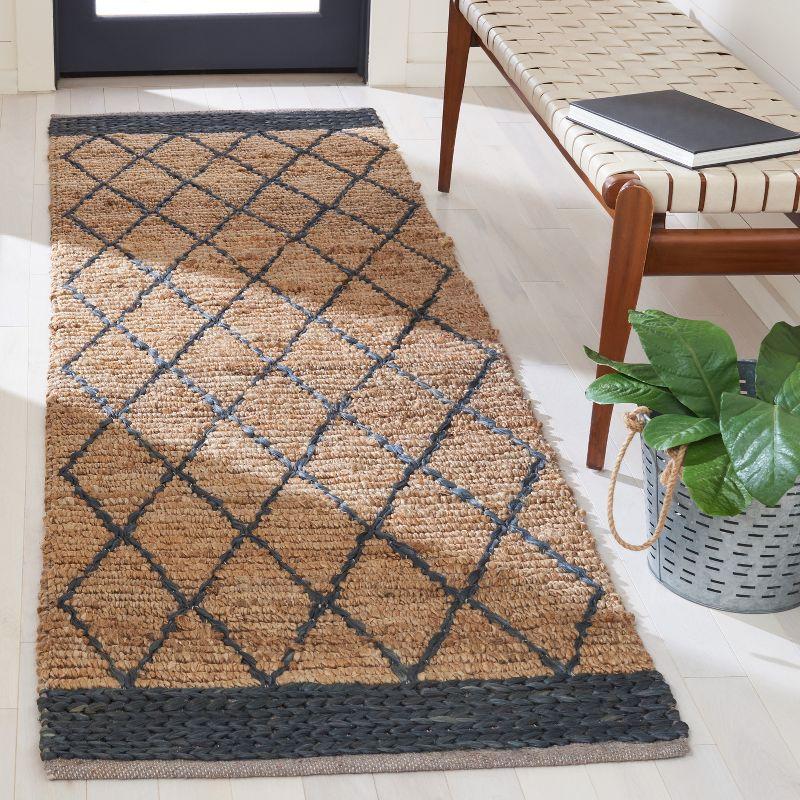 Natural Fiber NF951 Hand Loomed Runner Rug - Natural/Black - 2'6"x8' - Safavieh.