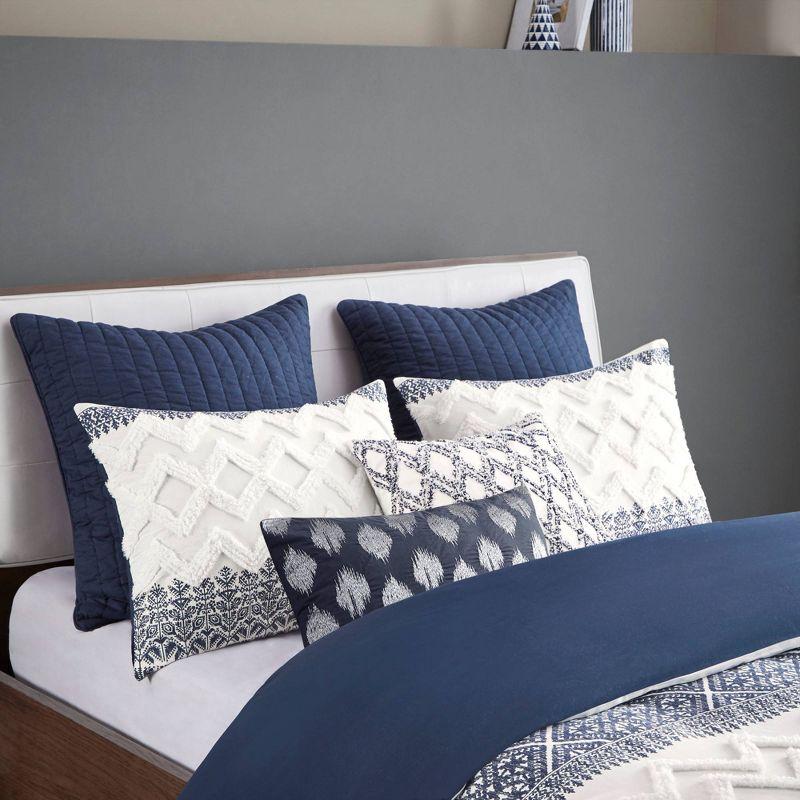 INK+IVY Mila Cotton Duvet Cover Set with Chenille Tufting