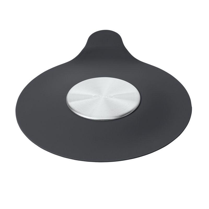 Bath Tub Drain Stopper Gray - OXO: Silicone & Stainless Steel, Easy Removal, Fits Standard Tubs