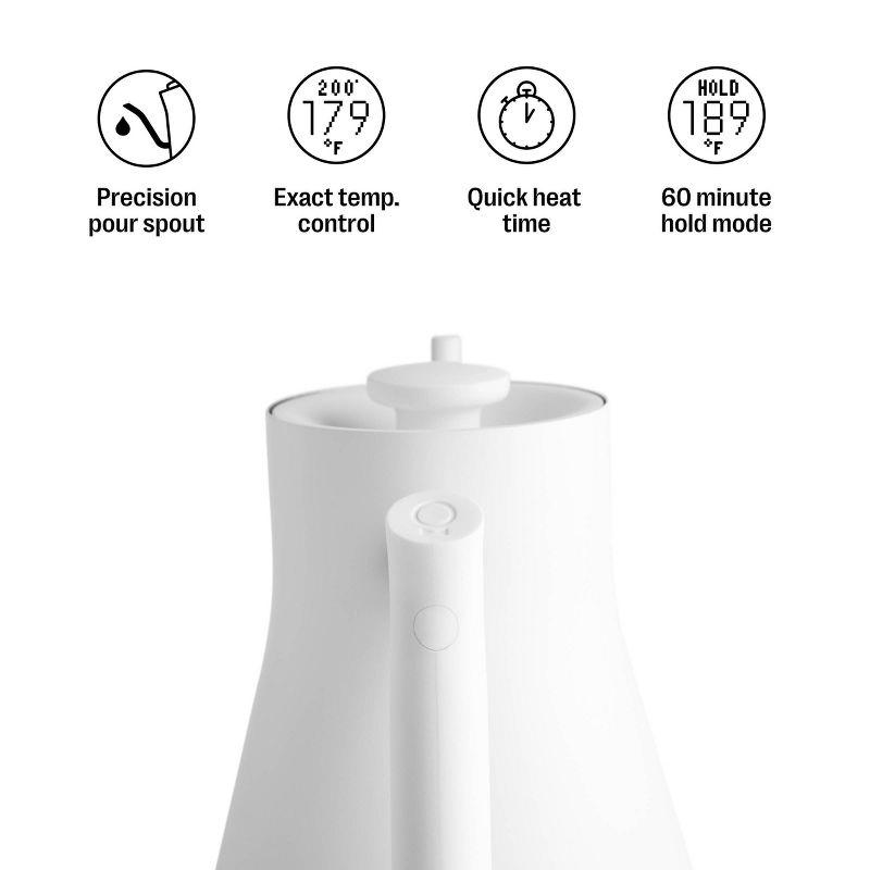 Fellow 0.9L Stagg EKG Electric Kettle Matte White: Stainless Steel, 1200W, 4.6 lbs, 9.5" Width, 9" Height