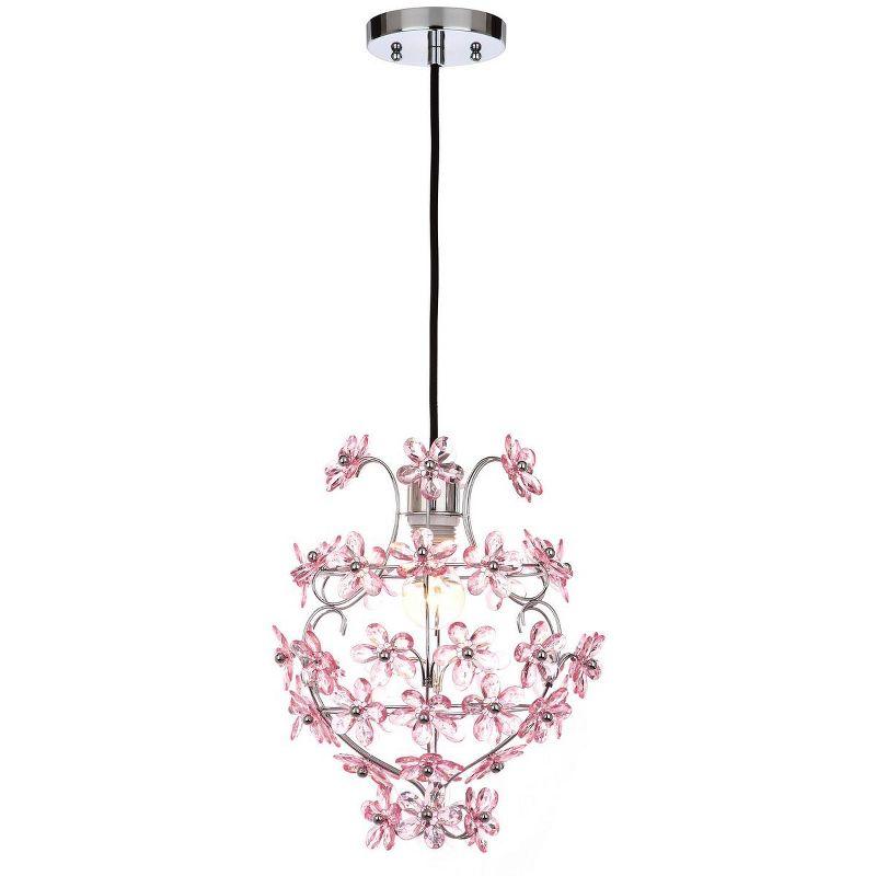 Raz Floral Pendant Lamp - LIT4487 - Chrome - Safavieh
