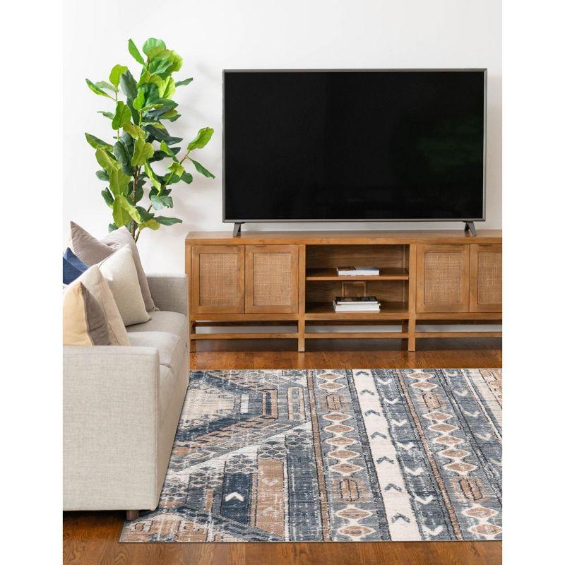Unique Loom Portland Collection Area Rug - Orford (10'  x 14' 1" Rectangle Navy Blue/Blue)