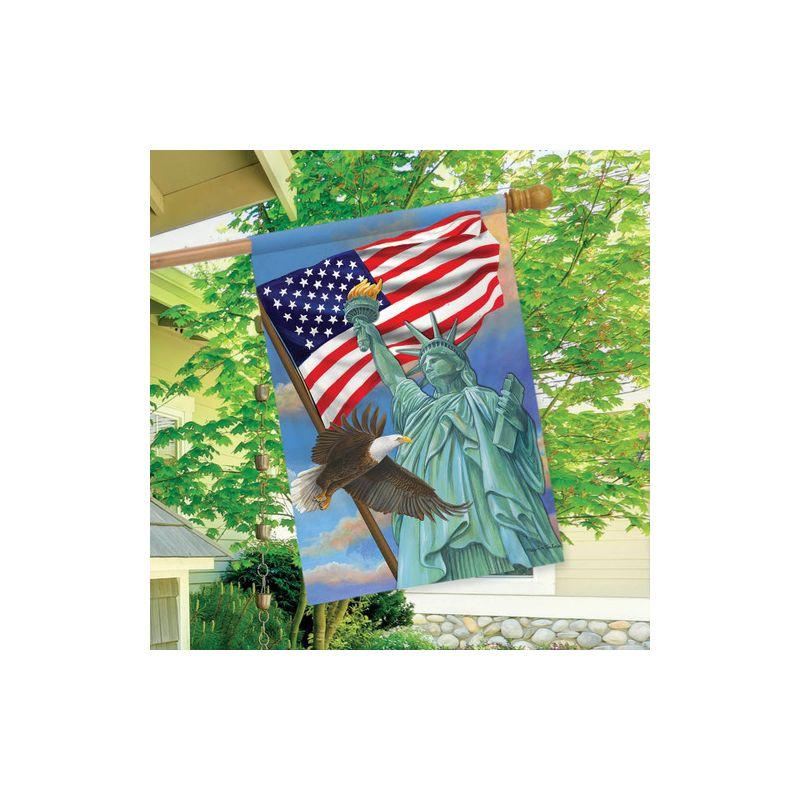 Briarwood Lane Symbols of Freedom Patriotic House Flag Statue of Liberty Eagle 28" x 40"