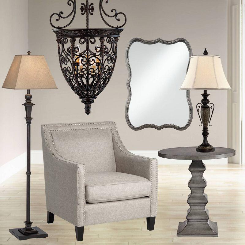 Franklin Iron Works French Scroll Rubbed Bronze Chandelier 22 1/2" Wide Rustic 9-Light Fixture for Dining Room House Kitchen Island Entryway Bedroom