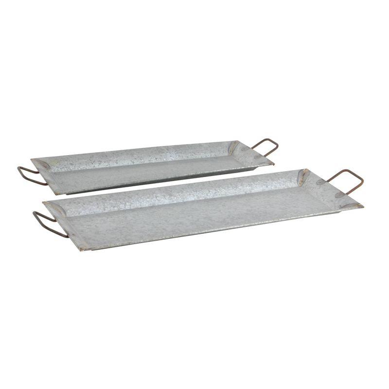 Farmhouse Rustic Serving Tray Set Gray 2pk - Olivia & May