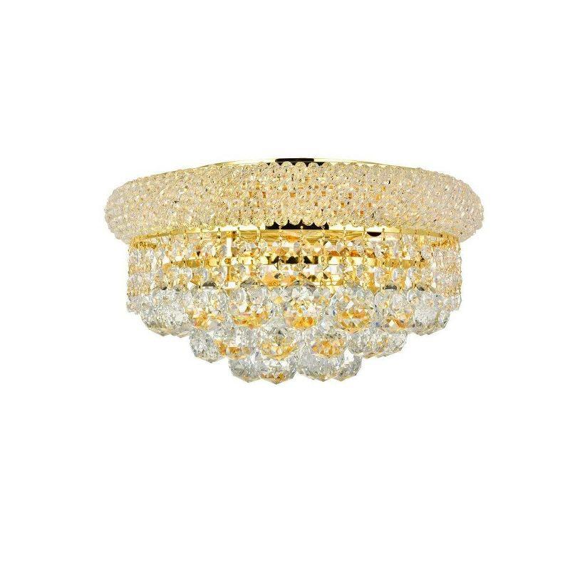 Elegant Lighting Primo 6 light Gold Flush Mount Clear Royal Cut Crystal