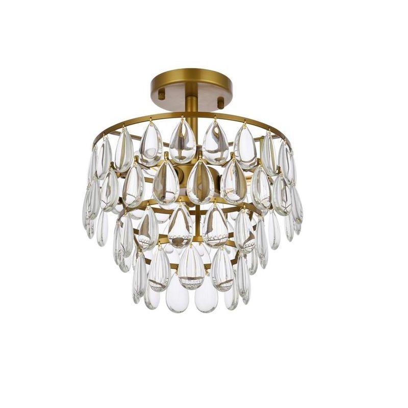 Elegant Lighting Mila 12 inch flush mount in brass