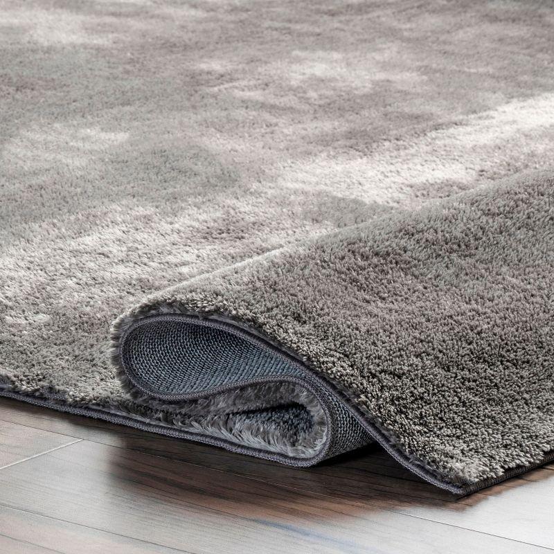 nuLOOM 2' x 3' Cozy Plush SuperiorWash Area Rug, Machine Washable, Non-Slip, Soft Fluffy Shag Carpet for Living Room Bedroom Nursery, Loni Dark Grey