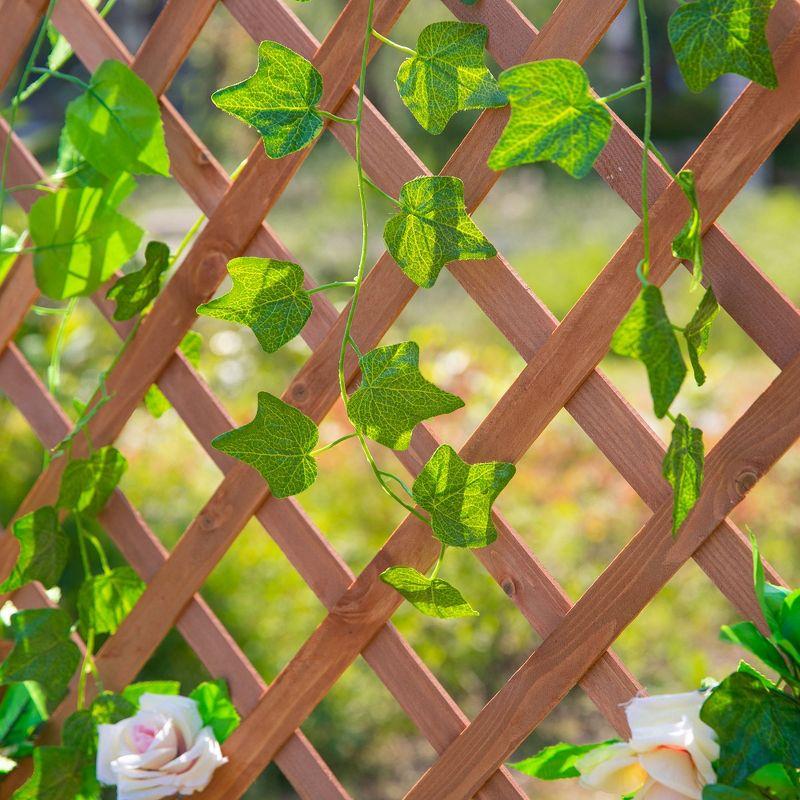 Outsunny Wooden Raised Garden Bed, Raised Planter Box, Planter with Trellis for Climbing Plants Flowers