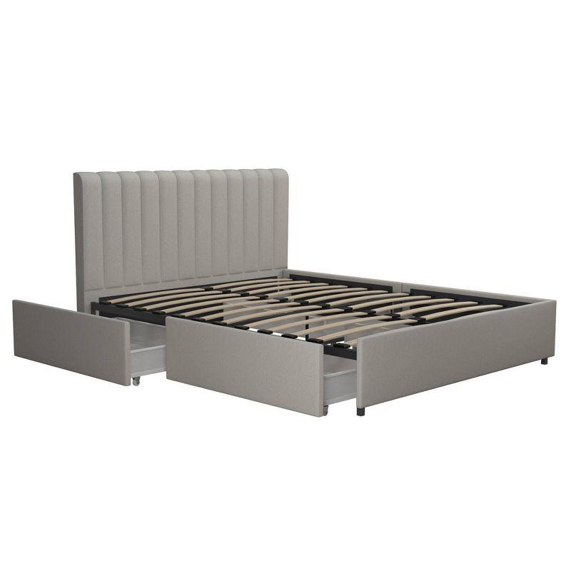 Brittany Upholstered Unfinished Platform Storage Bed