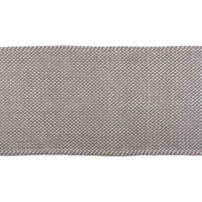 Design Imports  Woven Jacquard Fringe Table Runner, Gray, 15X72"