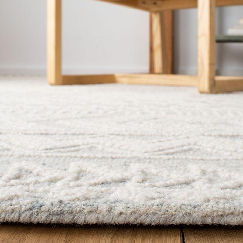 Elegant Gray Square Hand-Tufted Wool Area Rug