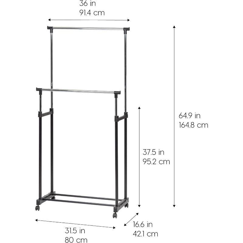 IRIS USA Adjustable Metal Clothes Rack, Garment Rack with wheel