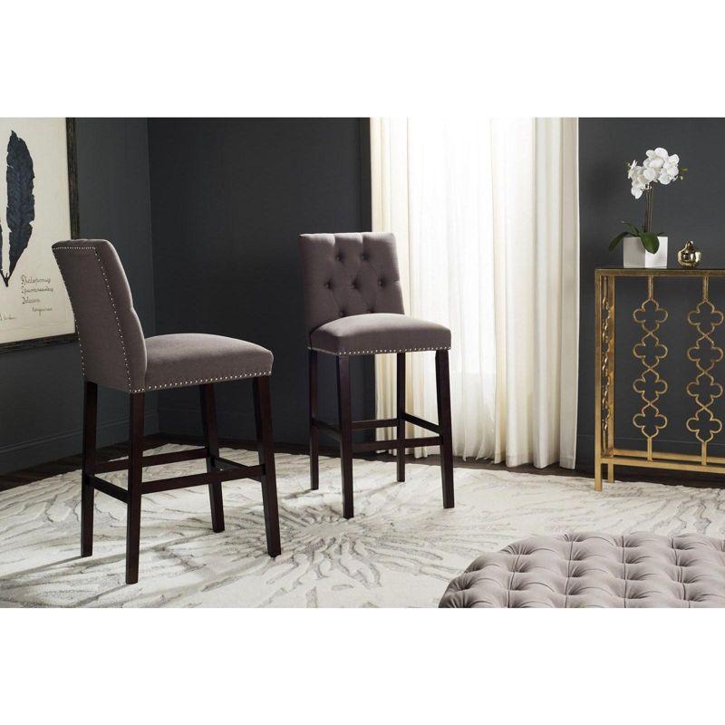 Norah Bar Stool (Set of 2) - FOX6210 - Dark Taupe - Safavieh Couture
