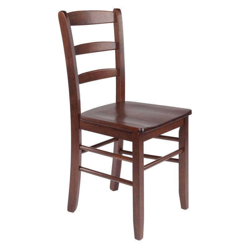 Set of 2 Ladder Back Chair Antique Walnut - Winsome: Hardwood, Non-Unupholstered, Kitchen Seating