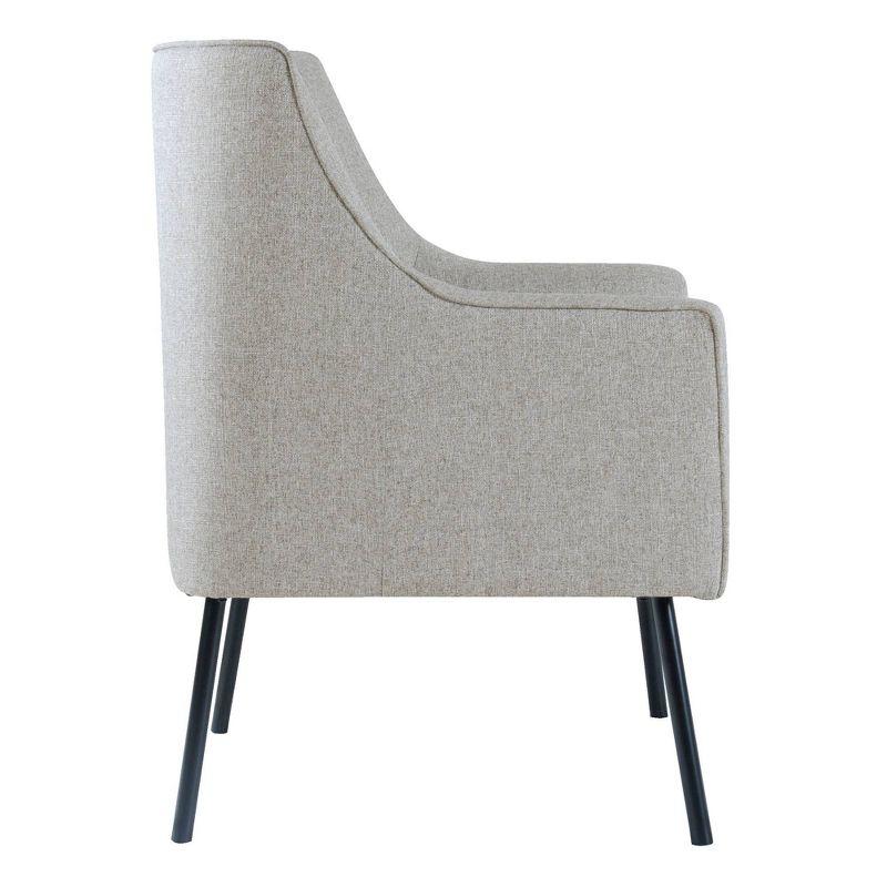 Modern Accent Chair Gray Woven - HomePop: Upholstered, Metal Legs, Matte Black Finish