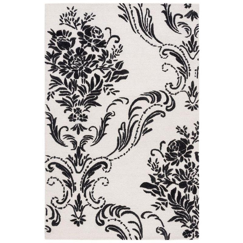 Jardin JAR732 Hand Tufted Area Rug - Ivory/Black - 4'x6' - Safavieh
