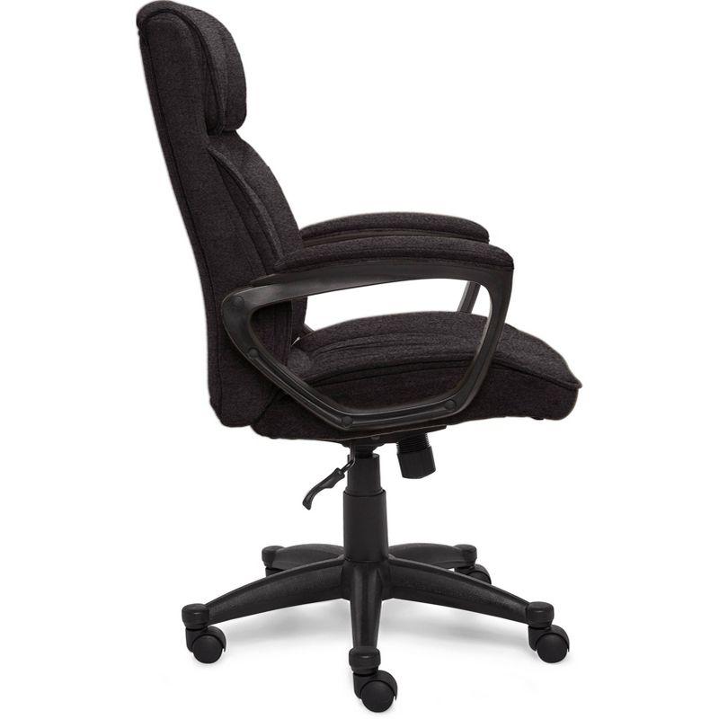 ErgoFlex Black Twill Executive Office Chair with Lumbar Support