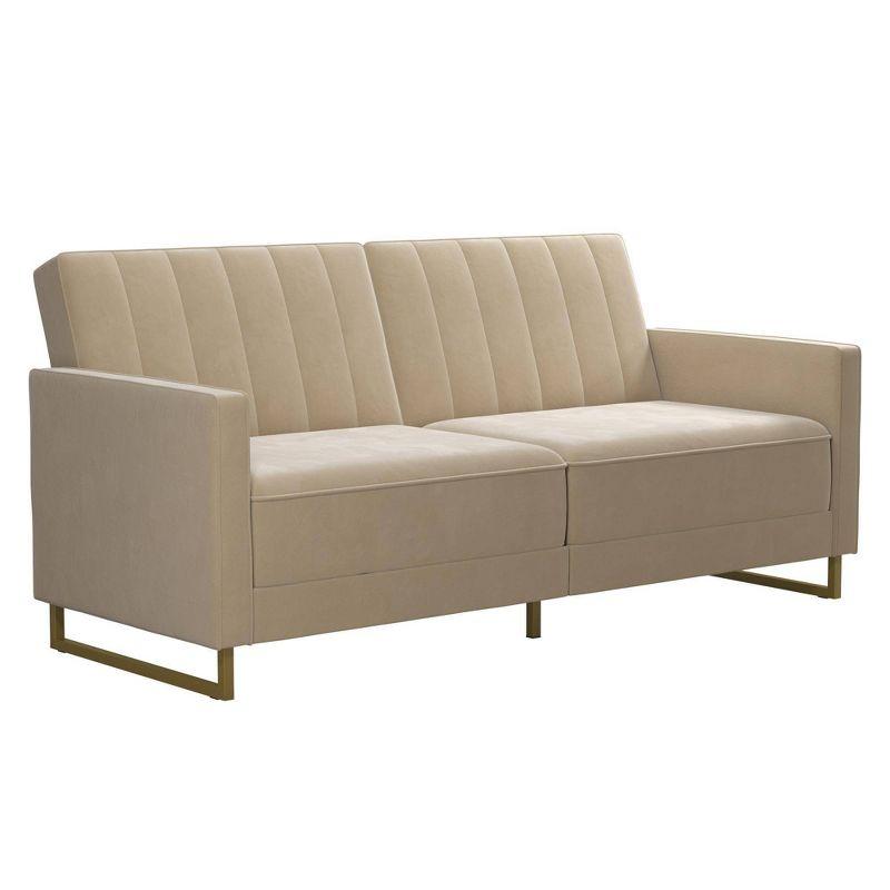 Skylar Full / Double 77'' Velvet Tufted Convertible Sofa