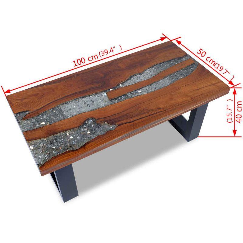 vidaXL Coffee Table Teak Resin 39.4Inchx19.7Inch