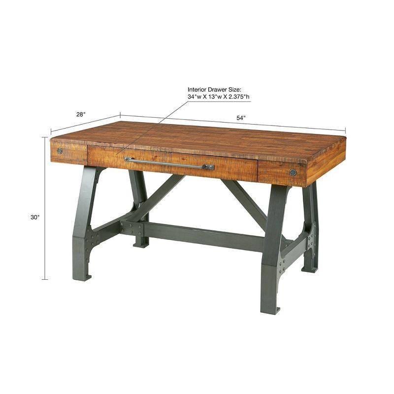 Lancaster Desk Amber/Graphite - Ink+Ivy: Solid Wood with Metal Frame, 1 Drawer, Full Extension Glides