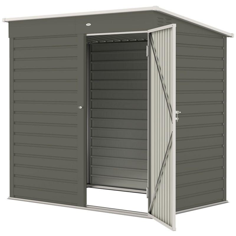 Outsunny 6' x 4' Outdoor Storage Shed, Metal Garden Shed with Lockable Door and Gloves, Tool Shed for Backyard Garden Patio Lawn | Wayfair