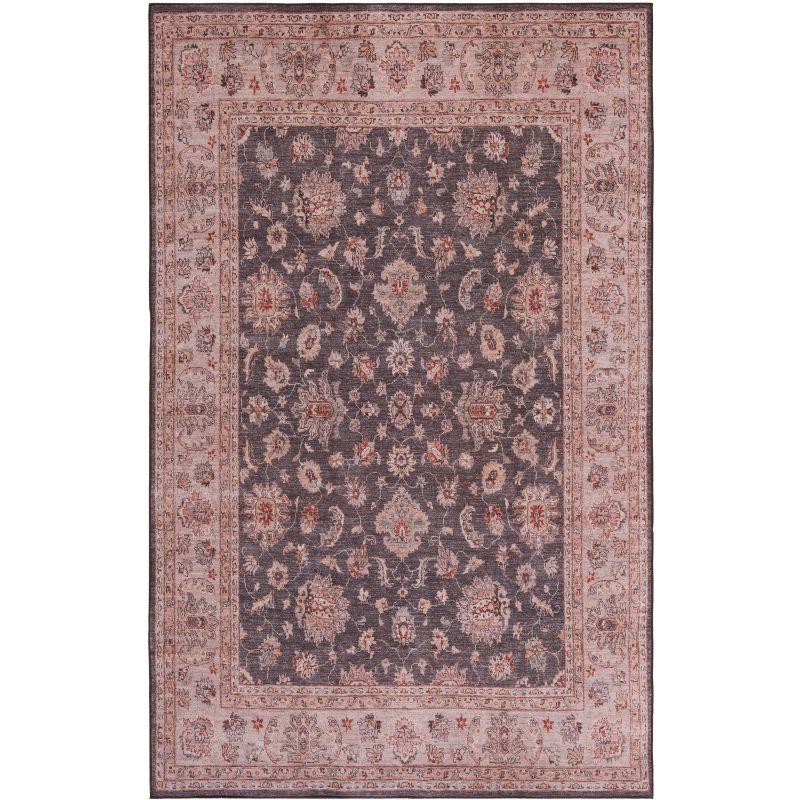 Grayson 4' x 6' Gray Synthetic Easy-Care Non-Slip Area Rug