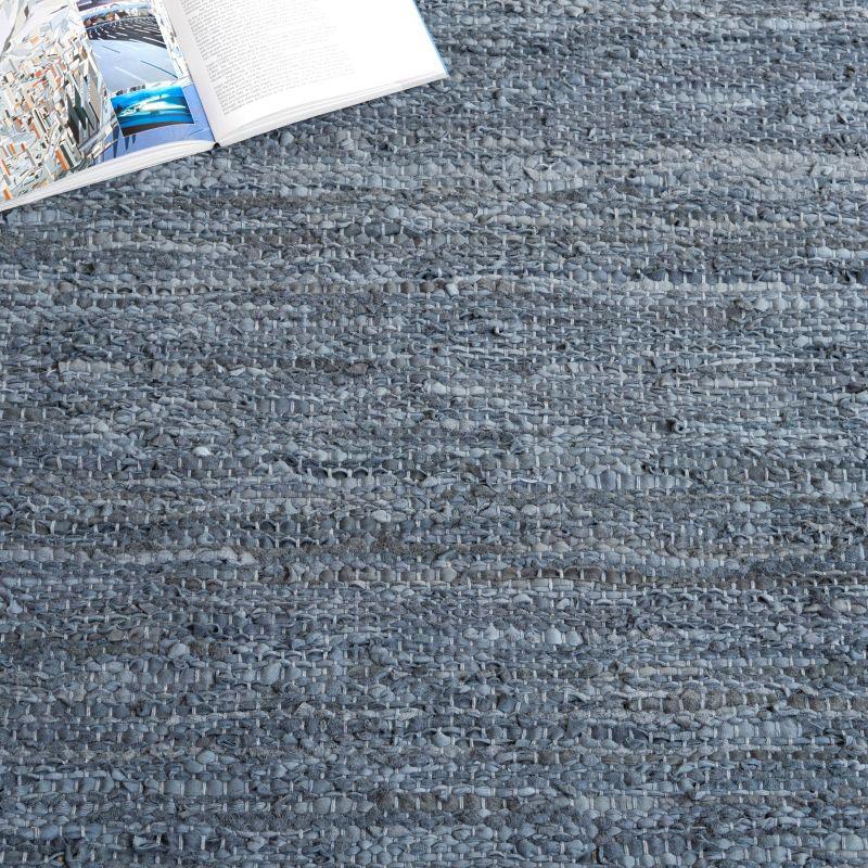 Vintage Leather VTL310 Hand Woven Indoor Accent Rug - Light Grey/Dark Grey - 2'3"x4' - Safavieh