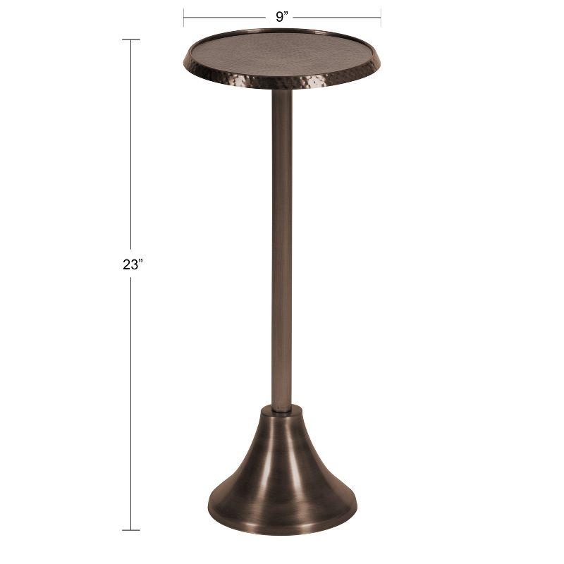 Kate and Laurel Sanzo Round Metal Drink Table, 9x9x23, Bronze