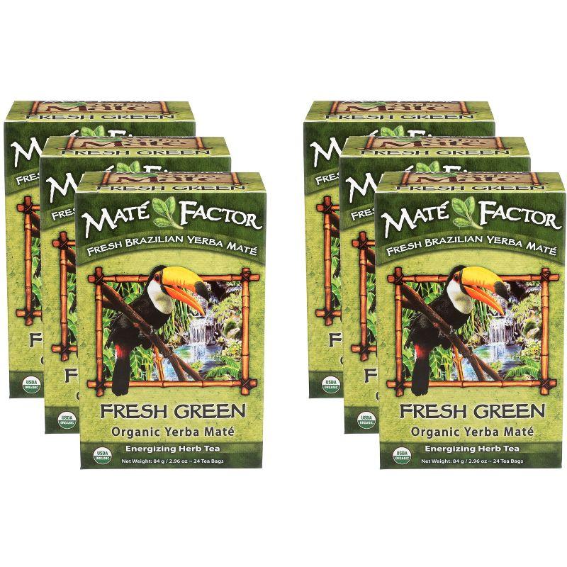 Mate Factor Fresh Green Organic Yerba Mate - Case of 6 - 24 Bags