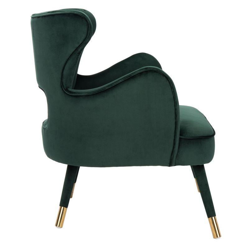 Blair Wingback Accent Chair - ACH4504 - Forest Green/Gold - Safavieh