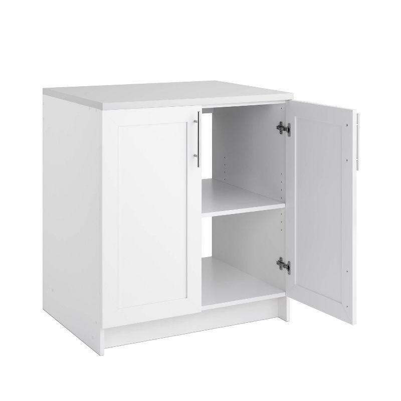 Prepac 32" Wide Elite Storage Cabinet with Panel Doors White