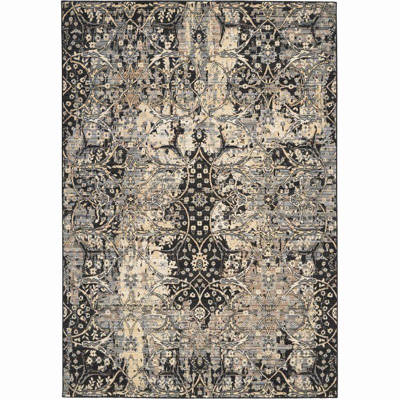 Nourison Majestic MST01 Black/Beige/Gray Indoor Area Rug - 5'6 x 8'