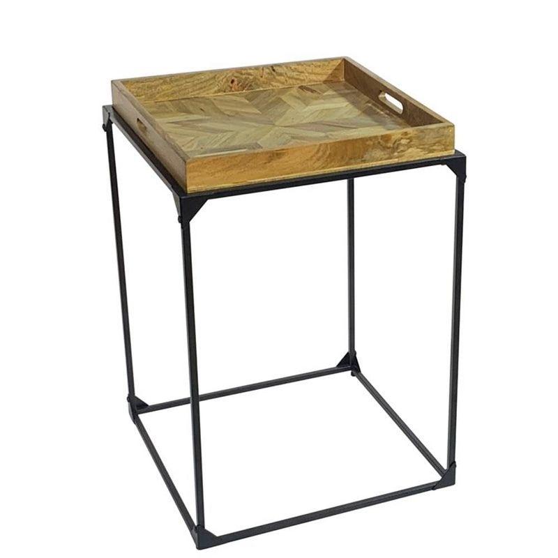 Carolina Living Cooper Tray Table - Inlay Natural - Black