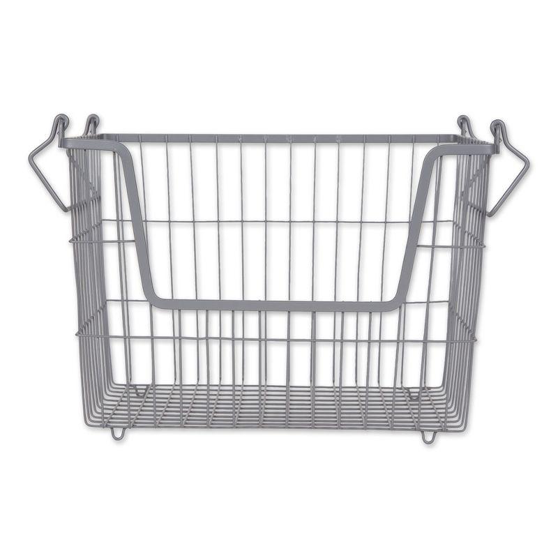 Metal Basket Cool Gray Rectangle Medium 13X11X9